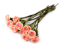 Mini szatén rózsa dróton