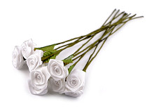 Mini szatén rózsa dróton