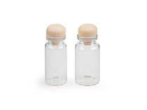 Glass bottle vial  with wooden stopper