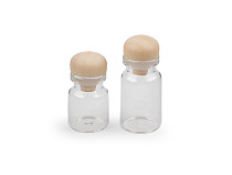 Glass bottle vial with wooden stopper
