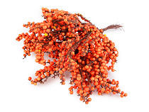 Lot De 100 Baies Artificielles Rouges Givrées Sur Fil De Fer - Décoration Noël, Compositions Florales - 3