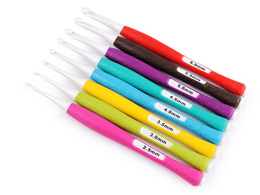 Crochet hook set with silicone handle