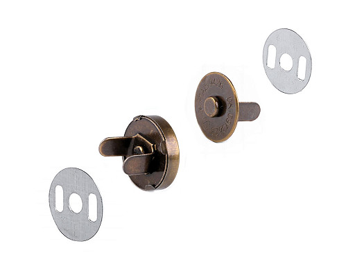 Chiusure magnetiche a scatto, Ø 14 mm, ottone antico