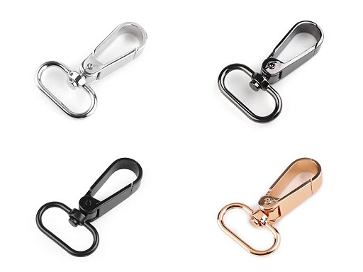 Gancio / Moschettone girevole in metallo, adatto per cinturini da 25 mm