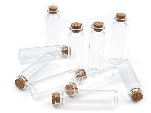 Glass Vials / Mini Glass Jars with Cork 20x75 mm