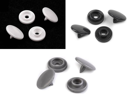 Mini boutons pression en plastique, taille 16