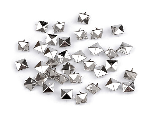 Pointes pyramidales pour vêtements en acier inoxydable, 12 x 12 mm Pointes pyramidales pour vêtements en acier inoxydable, 12 x 12 mm