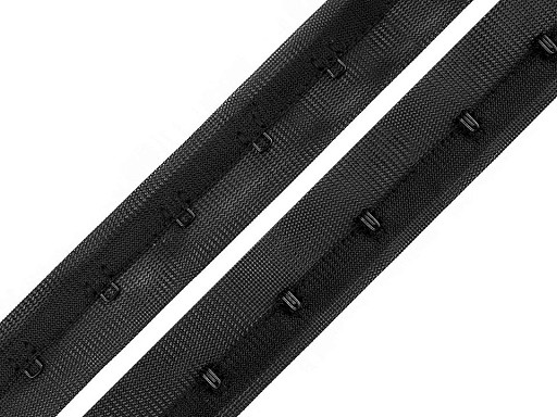 Traka s kukicama i ušicama PES širine 25 mm, jednoredna