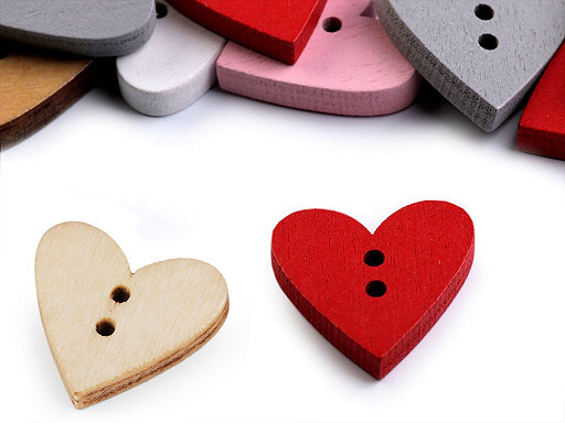 Wooden Decorative Button Heart