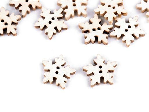 Wooden Decorative Button Snowflake