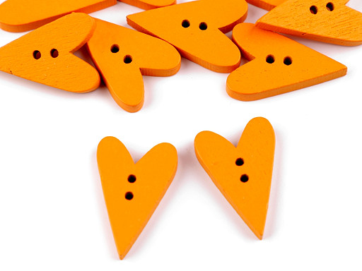 Wooden Decorative Button Heart