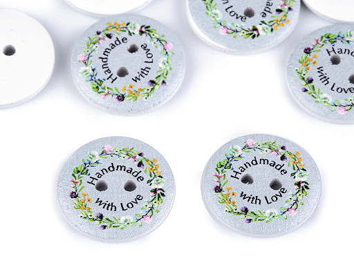 Decorative Wooden Button Made with love