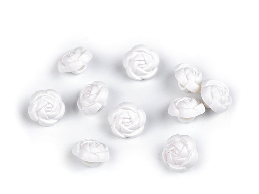 Plastic Mini Shank Buttons / Beads, Rose Ø11 mm