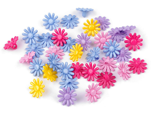 Plastové gombíky / korálky kvet Ø15 mm