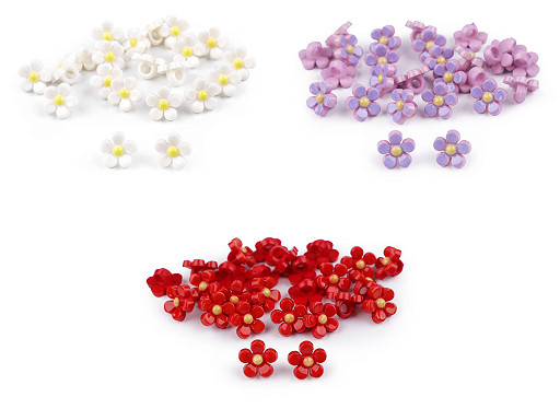 Plastové knoflíky / korálky květ Ø11 mm