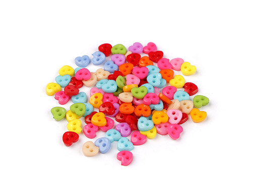 Mini button for dolls, figures Ø6 mm / heart, star, flower