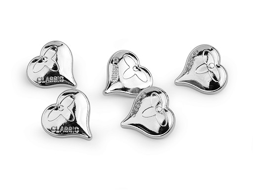 Metal heart button size 24