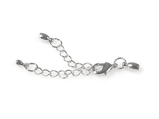 Lobster Clasp with Extension Chain and End Caps
