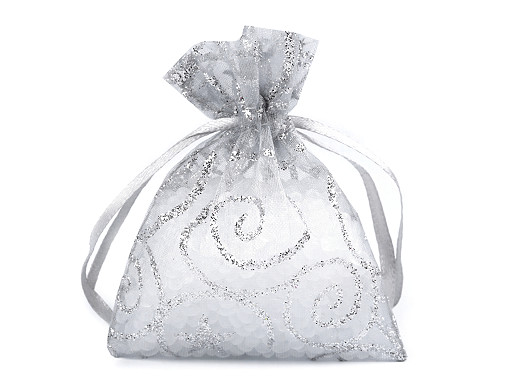 Dárkový pytlík 6,5x9 cm organza s glitry