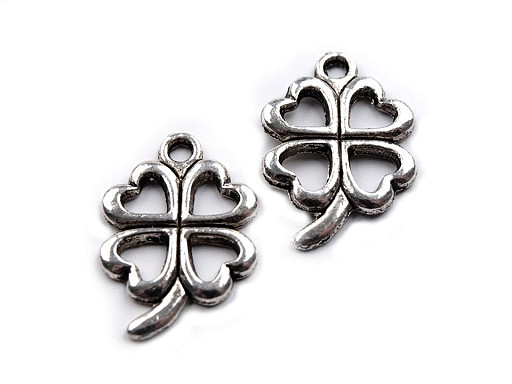 Charm Pendant Four Leaf Clover 15x21mm