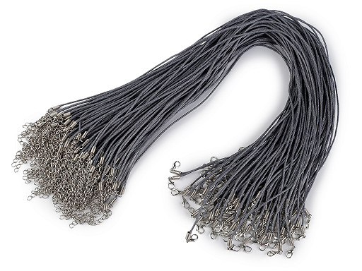 Cordon en coton ciré avec fermoir mousqueton, 45 cm