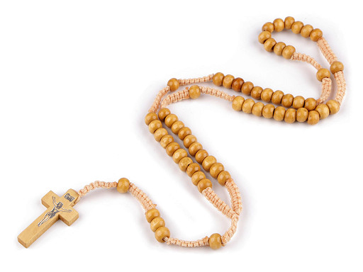 Wooden Rosary on macrame cord