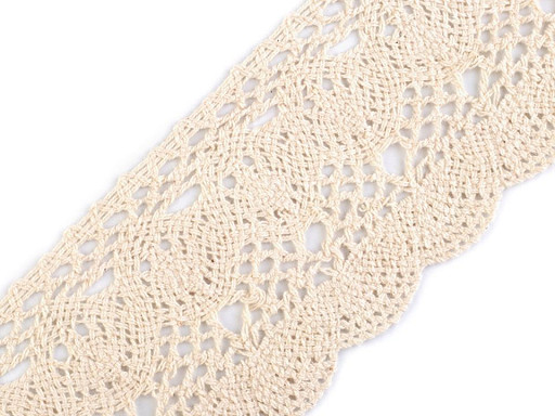 Cotton Bobbin Lace Trim width 75 mm