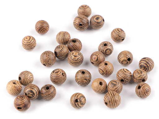 Perles en bois, Ø 6 mm