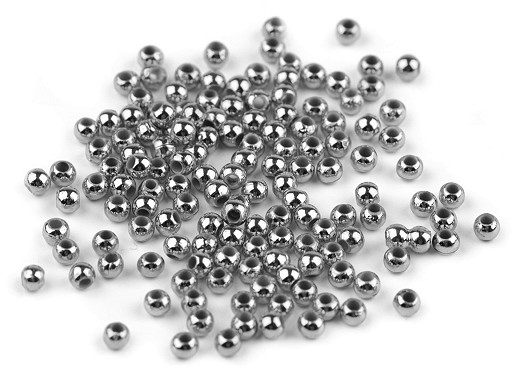 Plastic Imitation Pearl Beads Glance Ø4 mm Metallic