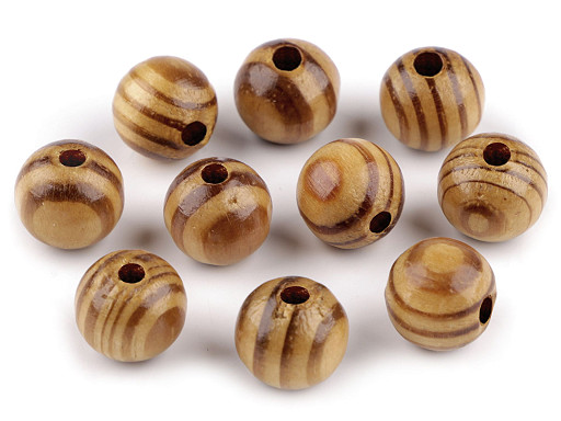 Perles rondes en bois, Ø 14, Ø 16 mm