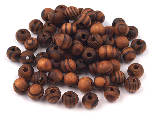 Perles rondes en bois, Ø 8 mm 