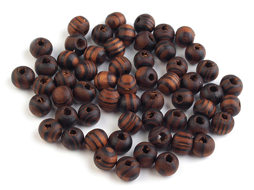 Wooden Round Beads with stripe Ø8 mm 