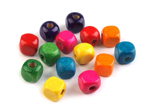 Perles cubiques en bois, 8 x 8 mm 