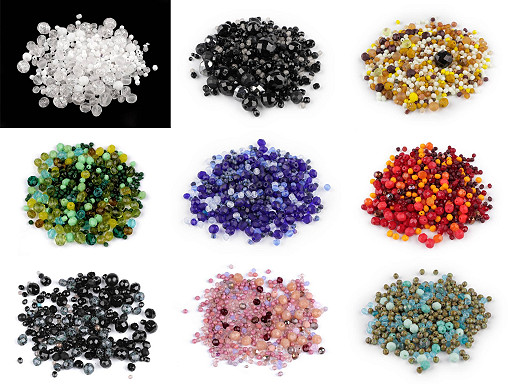 Skleněné korálky ramš broušené ohňovky 2. jakost