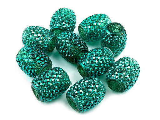 Plastic Metallic Charm Beads 13x15 mm