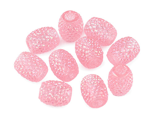 Plastic Metallic Charm Beads 13x15 mm