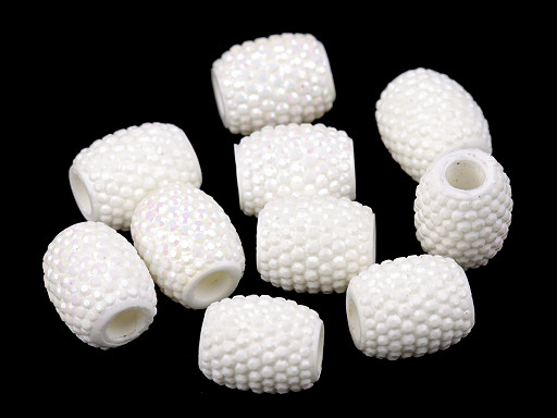Plastikowe koraliki 13x15mm, duży otwór do przewlekania
