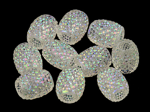 Plastic Metallic Charm Beads 13x15 mm