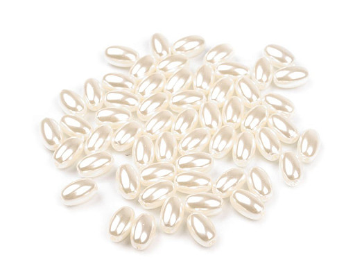 Plastic Imitation Pearl Beads Glance 6 x 10 mm, colore: oliva