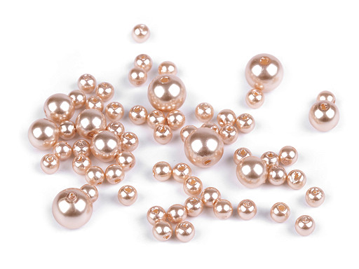 Plastic Imitation Pearl Beads Glance mix of sizes