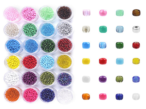 Seed Beads "Rocaille" in jar 8-12 g mix Ø4 mm
