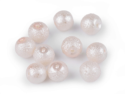 Szklane woskowane perły żebrowane Ø8 mm