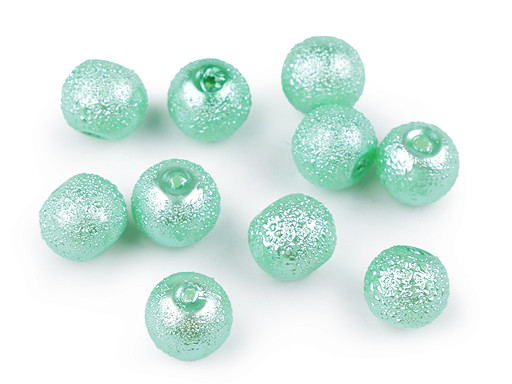Cuentas redondas imitación perla de vidrio, Ø8 mm, polvo de estrellas