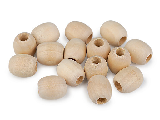 Drevené koráliky nelakované oválik 18x20 mm
