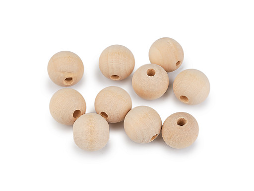 Cuentas ovaladas de madera natural sin terminar Ø18mm