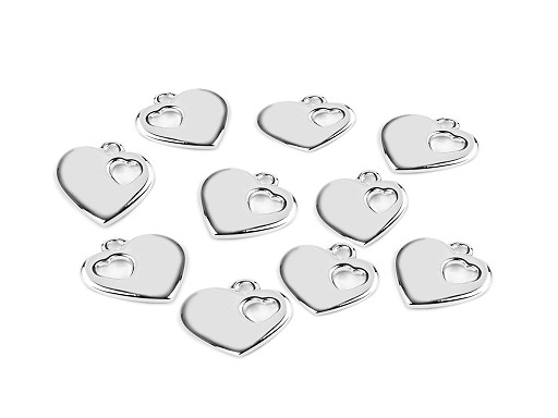 Plastic Charm Heart 24x24 mm