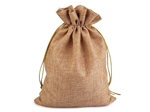 Borsa con coulisse, dimensioni: 22 x 28 cm, imitazione iuta