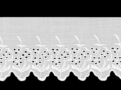 Madère - Liseré broderie anglaise avec rebord en dentelle, largeur 9,5 cm, 10,5 cm