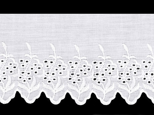 Broderie anglaise/Dentelle de Madère en polyester, largeur 10,5 cm