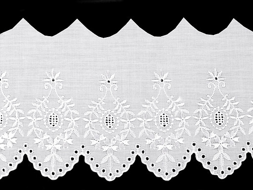 Madère - Liseré broderie anglaise avec rebord en dentelle, largeur 15 cm